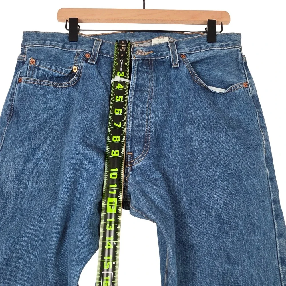 Levis‎ 501 Jeans Mens 36x30 Medium Blue Button Fly 501XX Straight Leg Denim Y2K